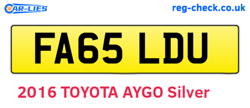 FA65LDU are the vehicle registration plates.
