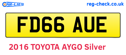 FD66AUE are the vehicle registration plates.
