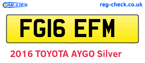 FG16EFM are the vehicle registration plates.