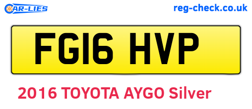 FG16HVP are the vehicle registration plates.