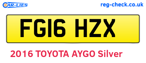 FG16HZX are the vehicle registration plates.