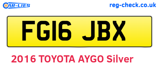 FG16JBX are the vehicle registration plates.