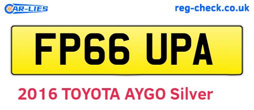 FP66UPA are the vehicle registration plates.