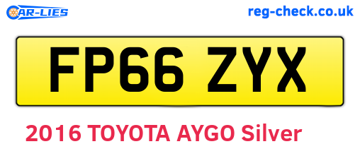 FP66ZYX are the vehicle registration plates.