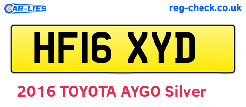 HF16XYD are the vehicle registration plates.