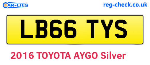 LB66TYS are the vehicle registration plates.