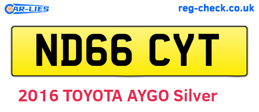 ND66CYT are the vehicle registration plates.