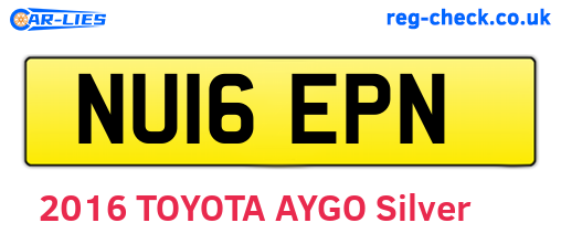 NU16EPN are the vehicle registration plates.