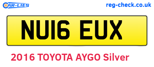 NU16EUX are the vehicle registration plates.