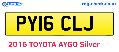 PY16CLJ are the vehicle registration plates.
