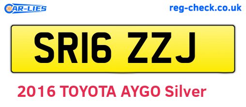 SR16ZZJ are the vehicle registration plates.