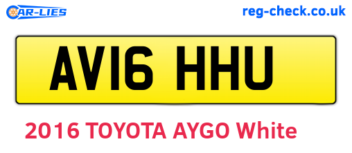 AV16HHU are the vehicle registration plates.