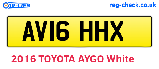 AV16HHX are the vehicle registration plates.