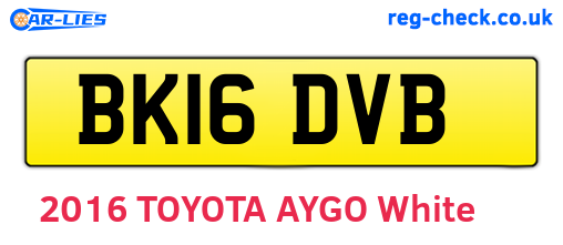 BK16DVB are the vehicle registration plates.