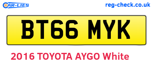 BT66MYK are the vehicle registration plates.