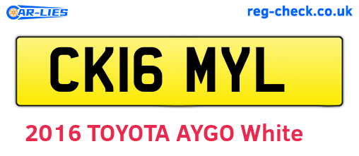 CK16MYL are the vehicle registration plates.