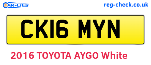 CK16MYN are the vehicle registration plates.