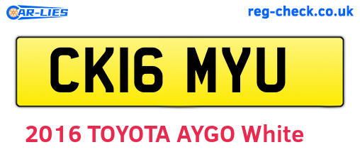 CK16MYU are the vehicle registration plates.