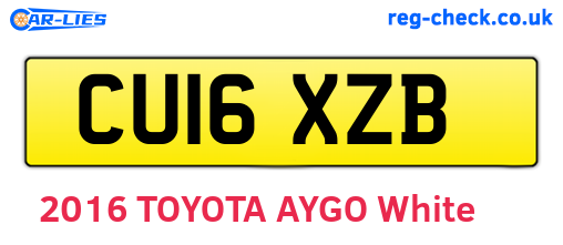 CU16XZB are the vehicle registration plates.