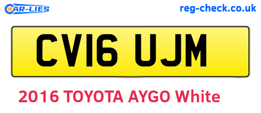 CV16UJM are the vehicle registration plates.