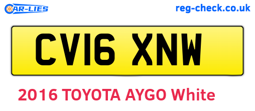 CV16XNW are the vehicle registration plates.