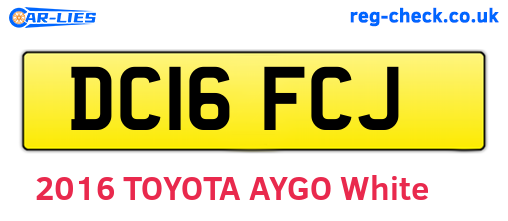 DC16FCJ are the vehicle registration plates.
