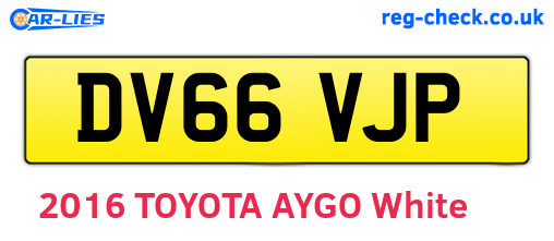 DV66VJP are the vehicle registration plates.