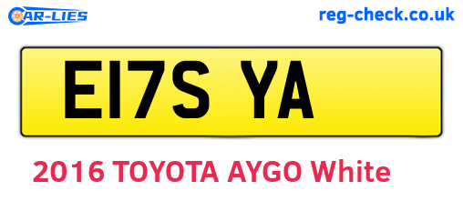 E17SYA are the vehicle registration plates.