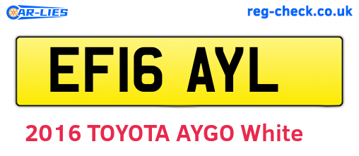 EF16AYL are the vehicle registration plates.