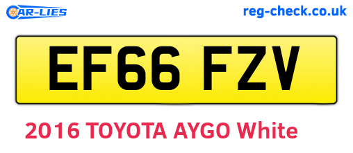 EF66FZV are the vehicle registration plates.
