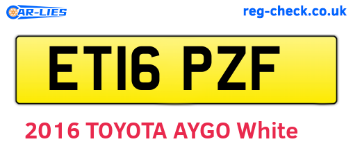 ET16PZF are the vehicle registration plates.