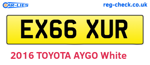 EX66XUR are the vehicle registration plates.