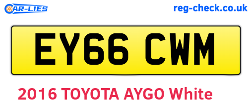 EY66CWM are the vehicle registration plates.