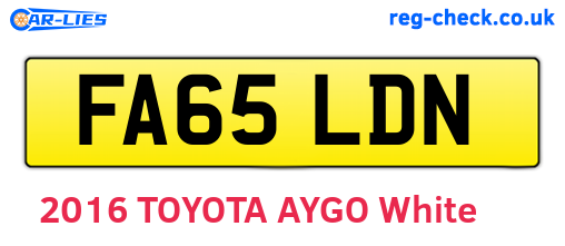 FA65LDN are the vehicle registration plates.