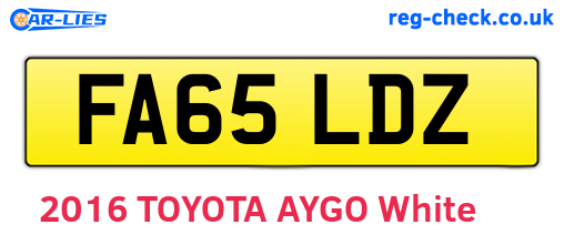 FA65LDZ are the vehicle registration plates.