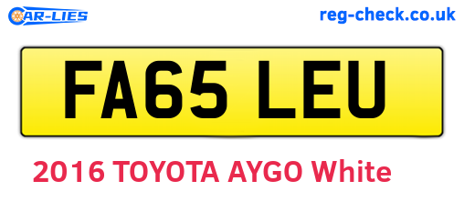 FA65LEU are the vehicle registration plates.