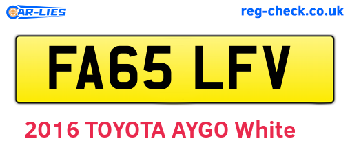 FA65LFV are the vehicle registration plates.