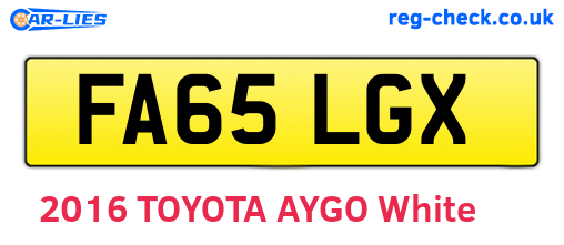 FA65LGX are the vehicle registration plates.