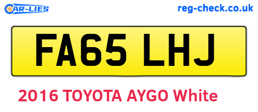 FA65LHJ are the vehicle registration plates.
