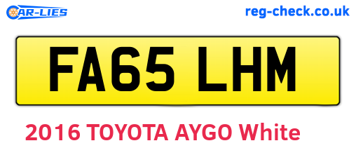 FA65LHM are the vehicle registration plates.