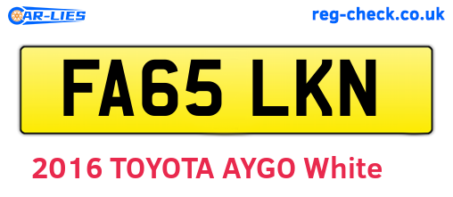 FA65LKN are the vehicle registration plates.