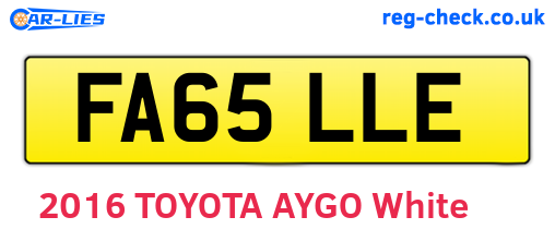 FA65LLE are the vehicle registration plates.