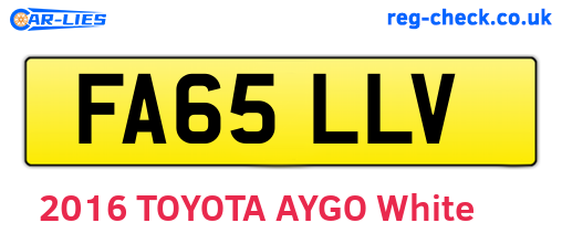 FA65LLV are the vehicle registration plates.