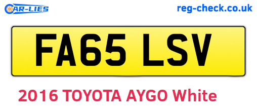 FA65LSV are the vehicle registration plates.