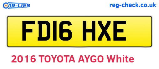 FD16HXE are the vehicle registration plates.