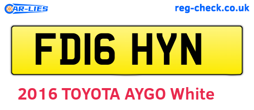 FD16HYN are the vehicle registration plates.