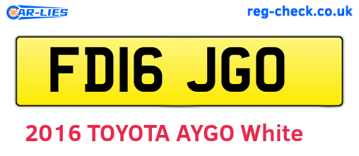 FD16JGO are the vehicle registration plates.