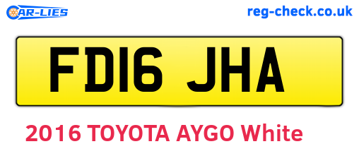 FD16JHA are the vehicle registration plates.