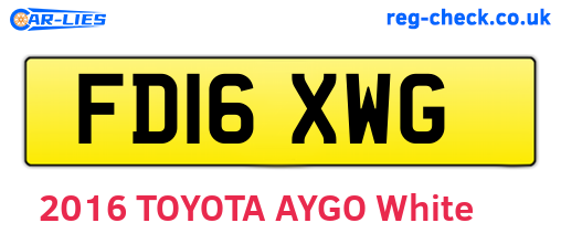 FD16XWG are the vehicle registration plates.