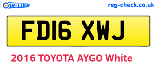 FD16XWJ are the vehicle registration plates.
